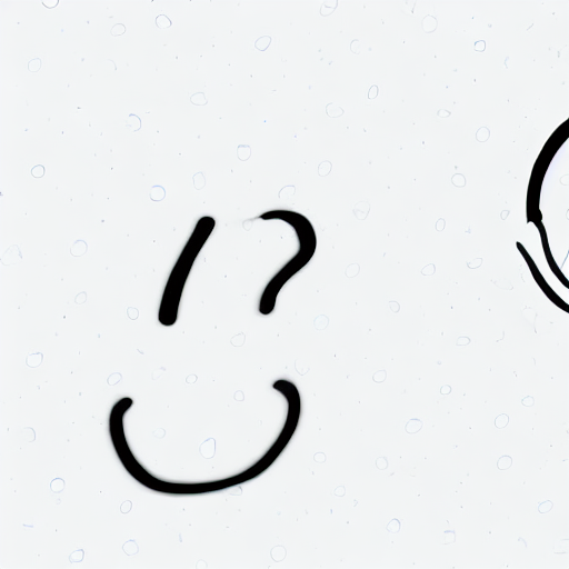 AI image generated of A smiley face drawn with a question mark.
