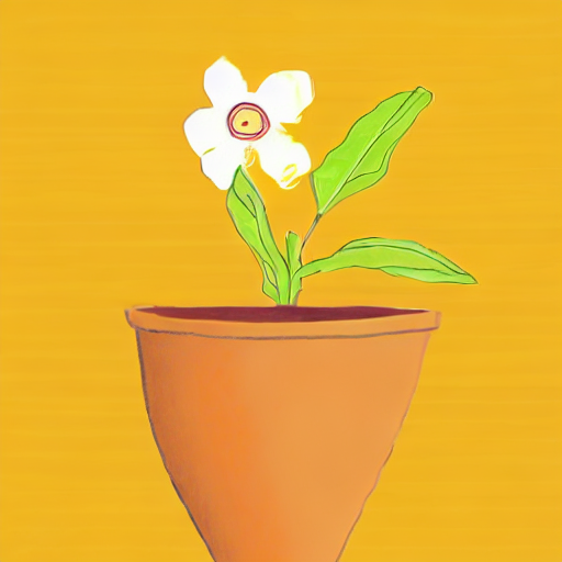 AI image generated of A drawing of a flower in a pot.