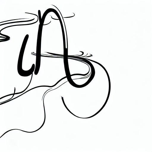 AI image generated of A black and white drawing of a curved line.