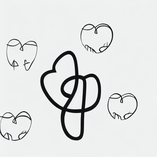 AI image generated of A black and white drawing of a curved line.