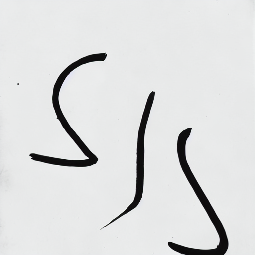 AI image generated of A black line drawing of a letter S.