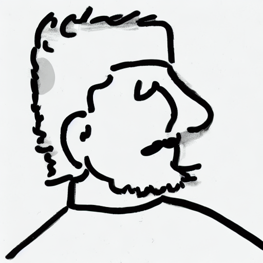 AI image generated of A black and white drawing of a man with a mustache and a goatee.