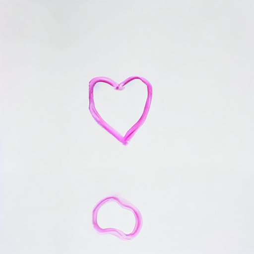 AI image generated of A pink heart with a pink line through it.
