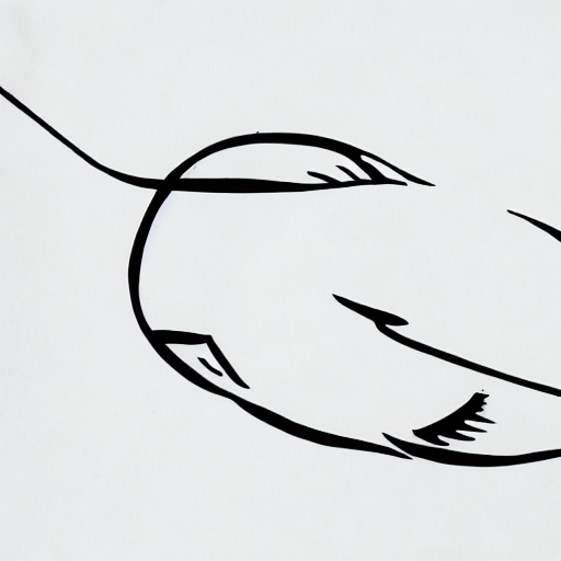 AI image generated of A black and white drawing of a fish.