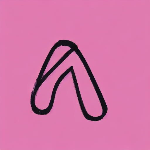 AI image generated of A black line drawing of a letter A on a pink background.