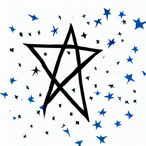 AI image generated of A black star with a line through it.