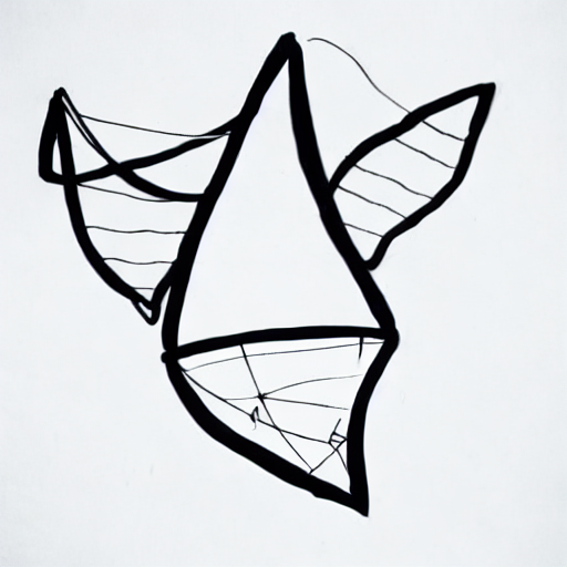 AI image generated of A drawing of a triangle with a line through it.