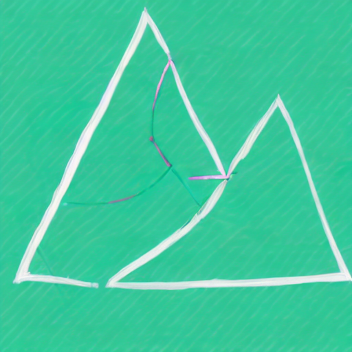 AI image generated of A drawing of a triangle with a line going through the middle.