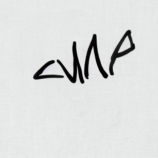 AI image generated of A black handwritten letter M.