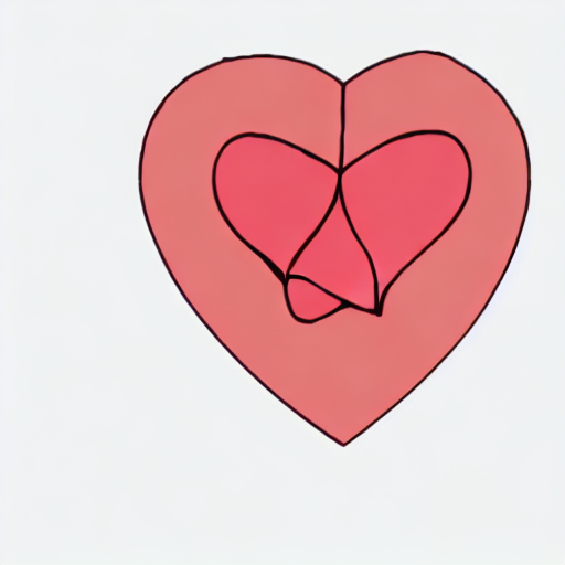 AI image generated of A red heart with a pink outline.