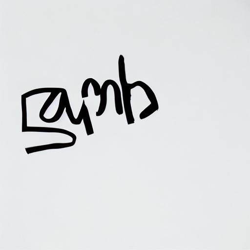 AI image generated of A black letter L is drawn on a white background.
