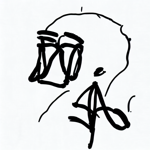 AI image generated of A drawing of a face with a black outline.