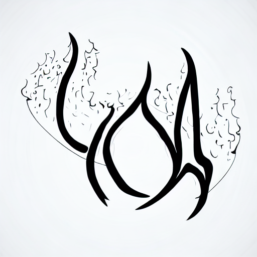 AI image generated of A drawing of a flame with a curved line on the top.