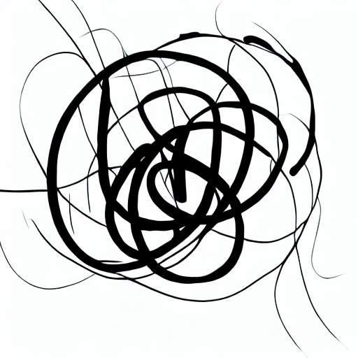 AI image generated of A black circle with a bunch of lines coming out of it.