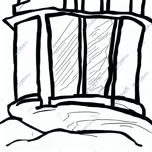 AI image generated of A drawing of a building with a black outline.