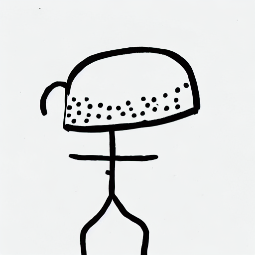 AI image generated of A drawing of a person with a hat on.