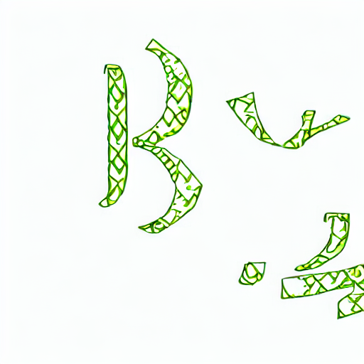 AI image generated of A green and yellow drawing of a letter.