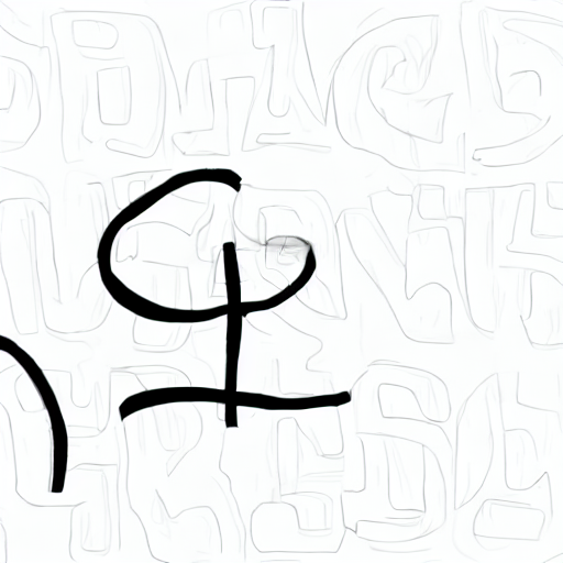 AI image generated of A black and white drawing of a letter C.