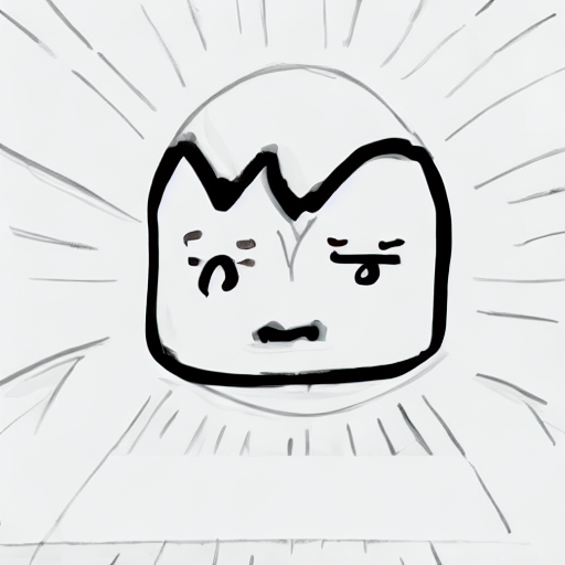 AI image generated of A black and white drawing of a face with a crown on it.