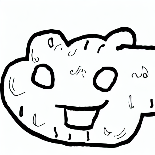 AI image generated of A drawing of a smiling face with a black outline.