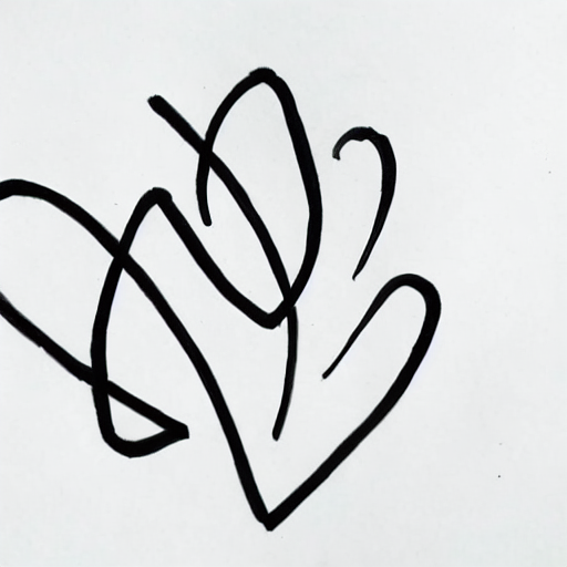 AI image generated of A drawing of a heart with a line through it.