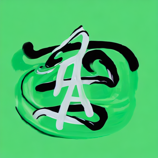 AI image generated of A black and white drawing of a 1 on a green background.