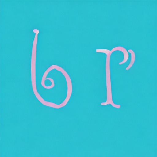 AI image generated of A pink and blue drawing of a letter T.