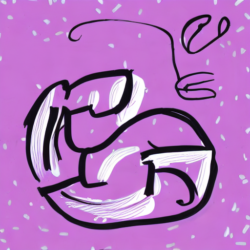 AI image generated of A drawing of a letter on a purple background.