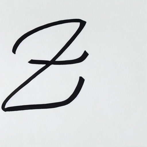 AI image generated of A black letter S is drawn on a white background.