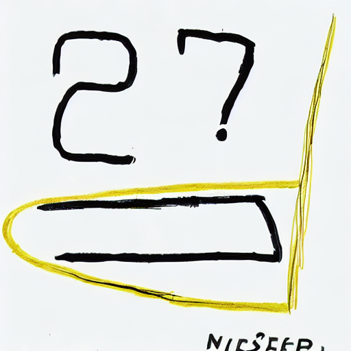 AI image generated of A black and yellow drawing of a number 27.