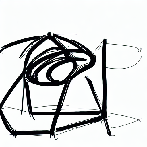 AI image generated of A drawing of a chair with a face drawn on it.