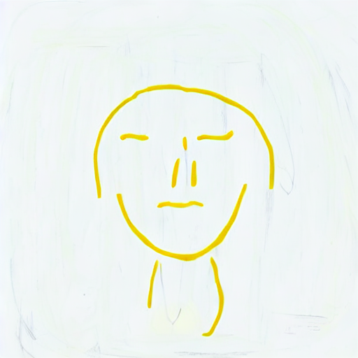 AI image generated of A yellow drawing of a face with a sad expression.