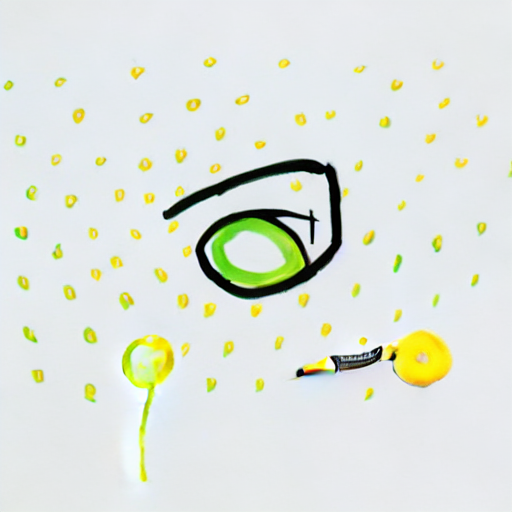 AI image generated of A yellow and green drawing of a face.