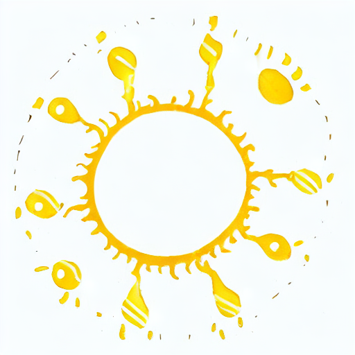 AI image generated of A yellow sun with a yellow circle in the middle.