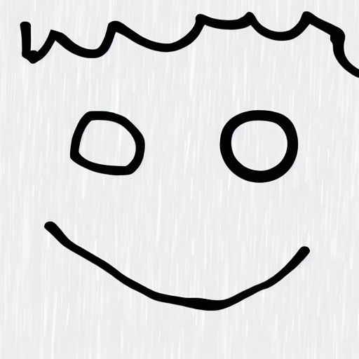 AI image generated of A smiling face with a black outline.