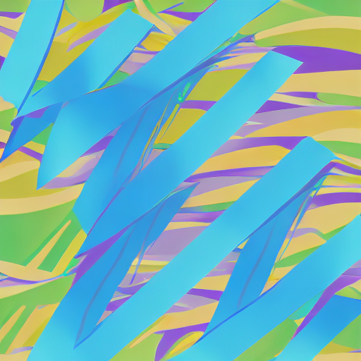 AI image generated of A blue and purple striped design with a green background.