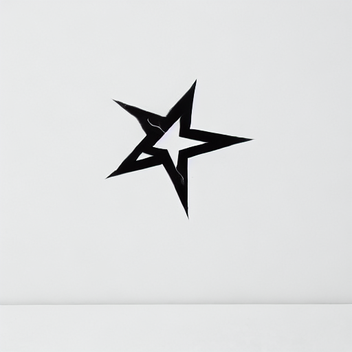 AI image generated of A black star drawn on a white background.