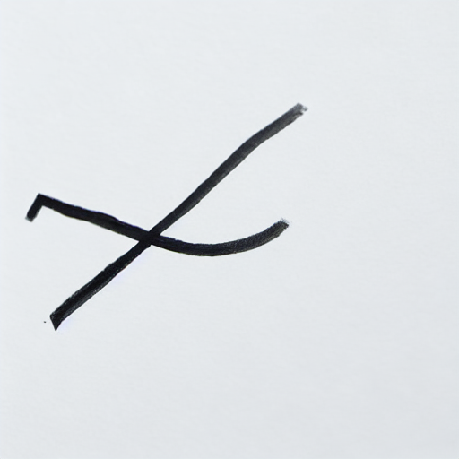 AI image generated of A black x is drawn on a white background.