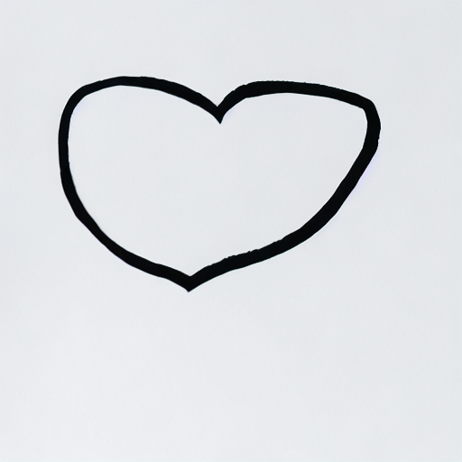 AI image generated of A black heart drawn on a white background.