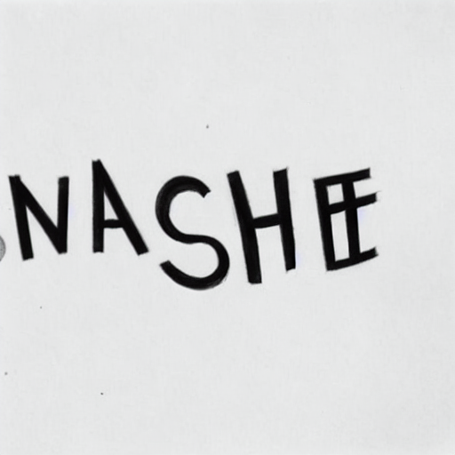 AI image generated of A black and white drawing of the word Nash.