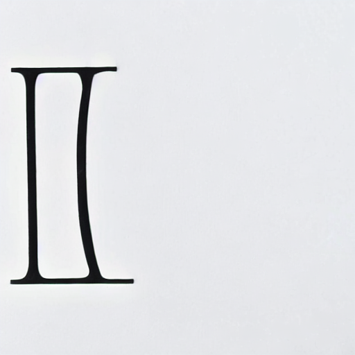 AI image generated of A black letter H is drawn on a white background.