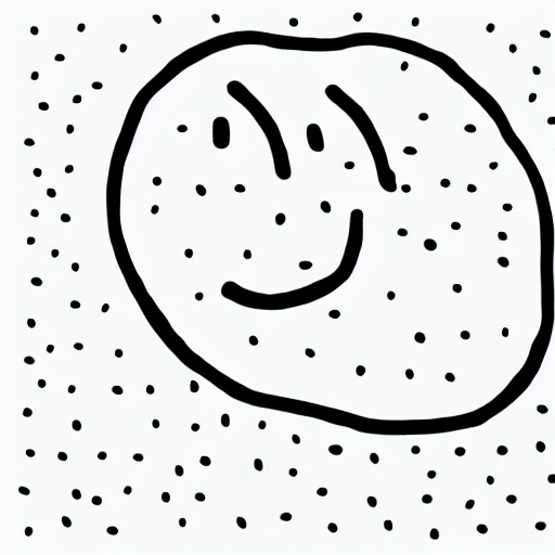 AI image generated of A drawing of a smiling face with a dot for a nose.