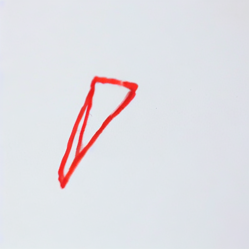 AI image generated of A red V is drawn on a white background.