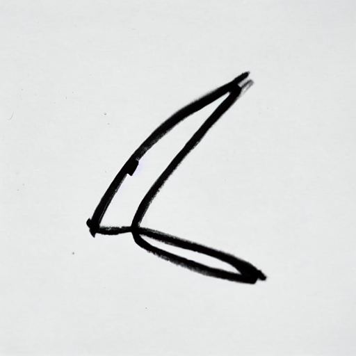 AI image generated of A black and white drawing of a letter L.