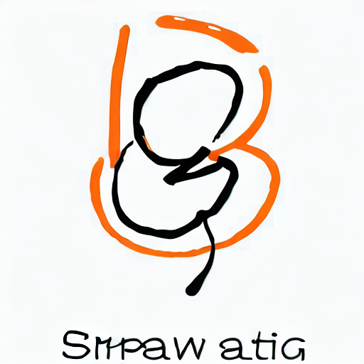 AI image generated of A drawing of a letter S in orange and black.