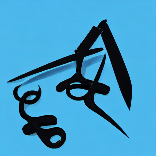 AI image generated of A black drawing of a pair of scissors.