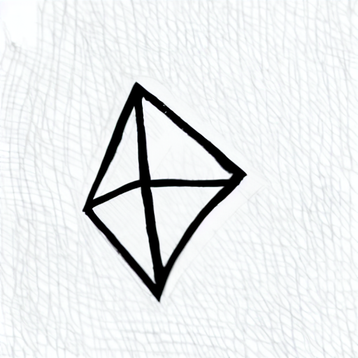 AI image generated of A black and white drawing of a diamond.