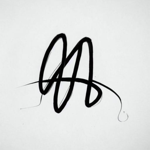 AI image generated of A black and white drawing of a letter A.