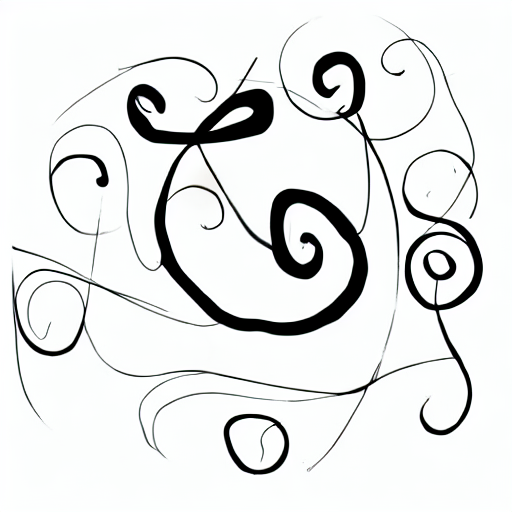 AI image generated of A drawing of a spiral with a curved line.