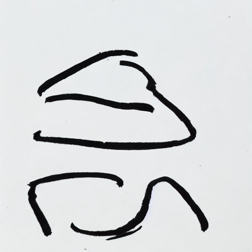 AI image generated of A black drawing of a letter S.